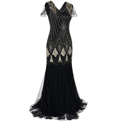 Black Flapper Dress Evening Gown