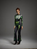 Women's Neon Skeleton Witch 3-Piece Halloween Costume Set