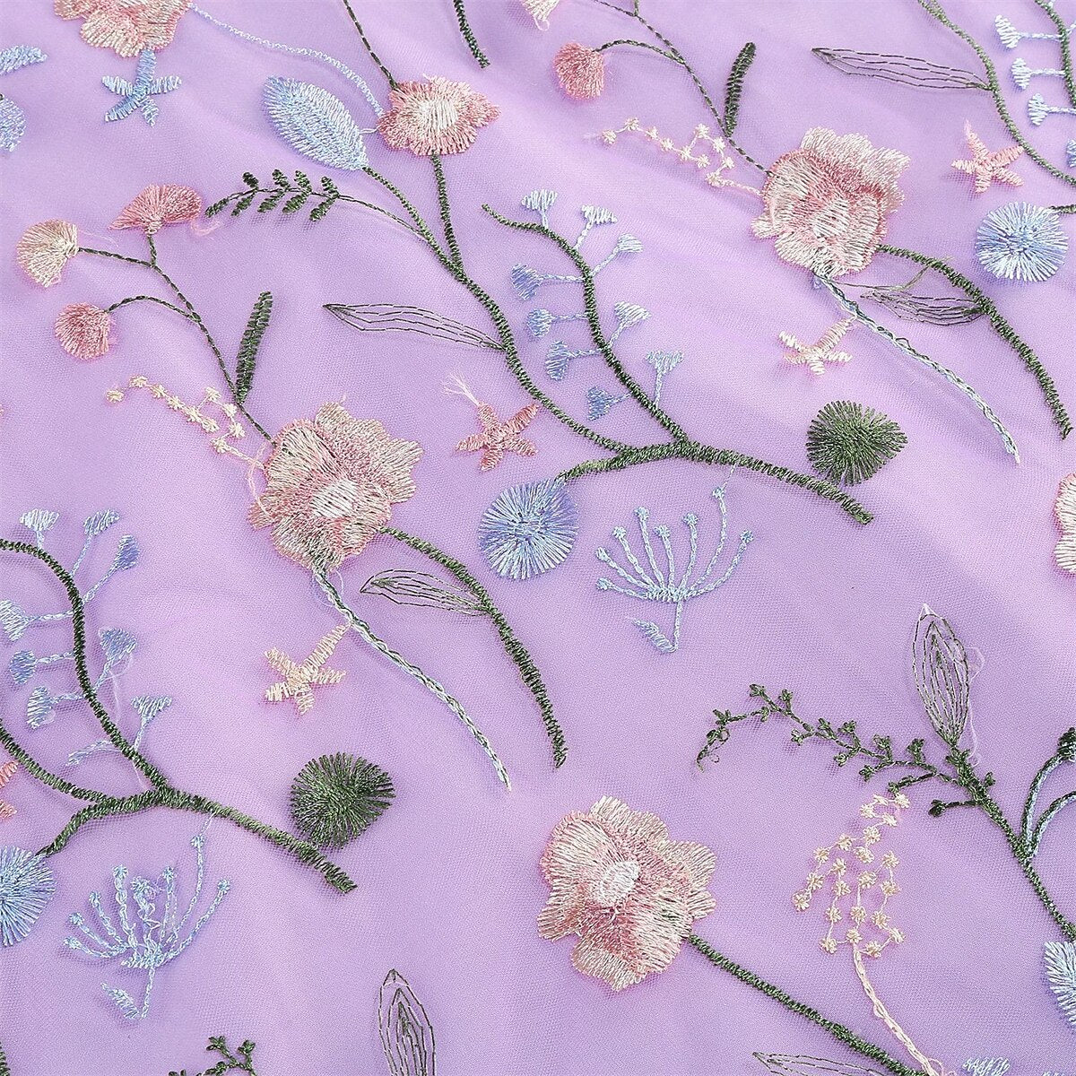 Floral Embroidered V-Neck Midi Dress