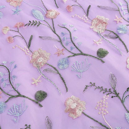 Floral Embroidered V-Neck Midi Dress