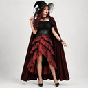 Women's Burgundy Gothic Witch Outfit 5-Piece Costume Set