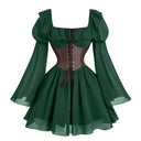 Vestido corto estilo corsé de hada medieval