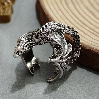 2 PCS Viking Style Dragon Alloy Rings