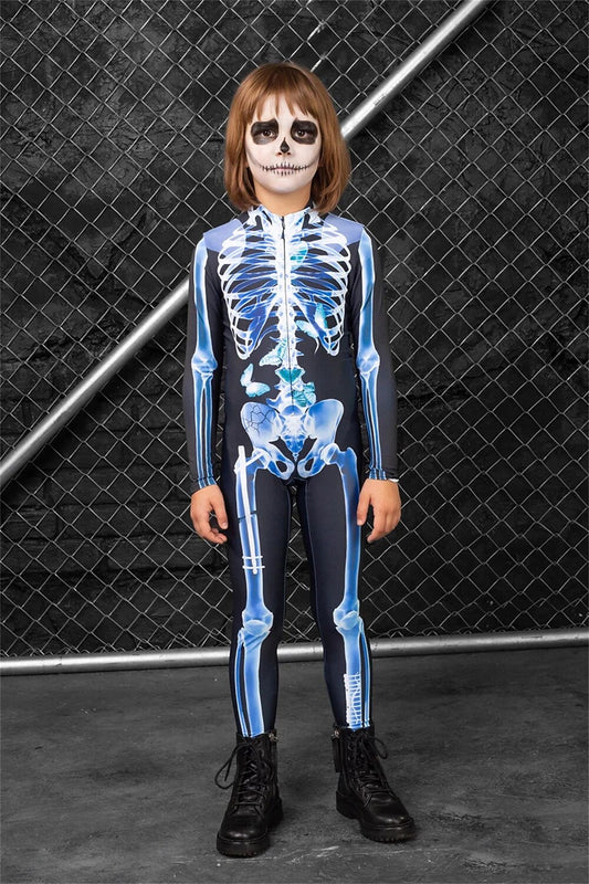 Skull Skeleton Full Body Catsuit for Kids