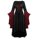 Gothic Halloween Bat Sleeve Irregular Dress - Retrorobe