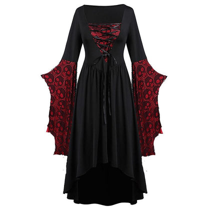 Gothic Halloween Bat Sleeve Irregular Dress