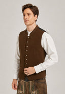 Men’s Brown Bavarian Oktoberfest Vest with Embroidery
