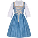Oktoberfest Costume Blue Dirndl Dress with Blouse and Lace Apron - Retrorobe