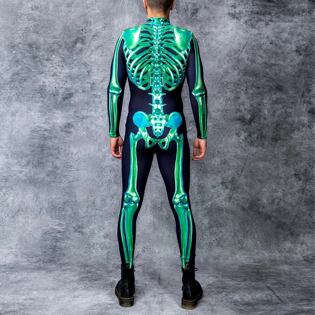 Skull Skeleton Halloween Full Body Catsuit