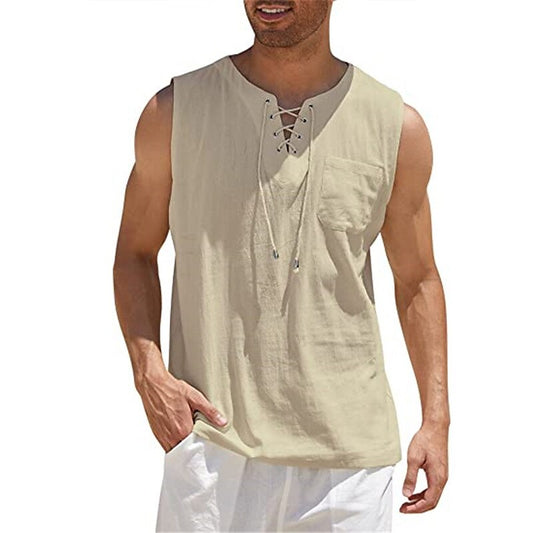 Retro Medieval Pirate Style Lace-up Desing Shirt