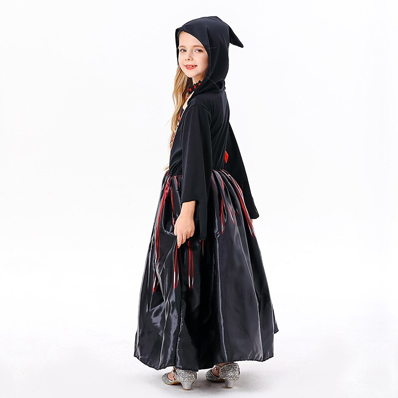 Witch Skeleton Skull Ghost Cape Hooded Dress