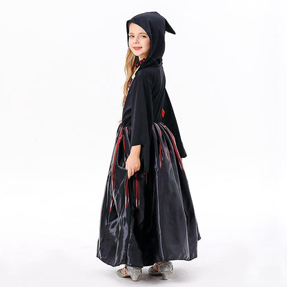 Witch Skeleton Skull Ghost Cape Hooded Dress