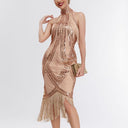 Art Deco Fringe Trim Flapper Dress