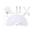 Ensemble d'accessoires Années Folles avec éventail en plumes