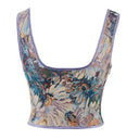 Rococo Floral Lace-up Corset U-back Bustier - Retrorobe