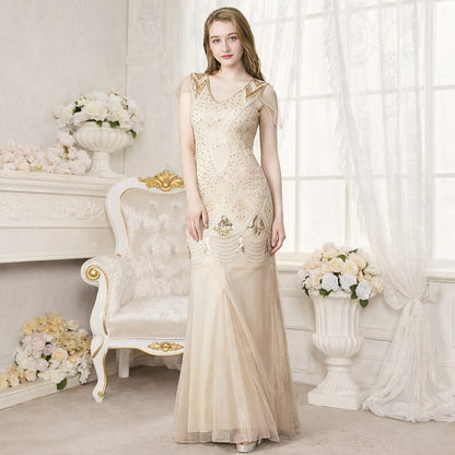 Mermaid Beaded Sequin Mesh Gown