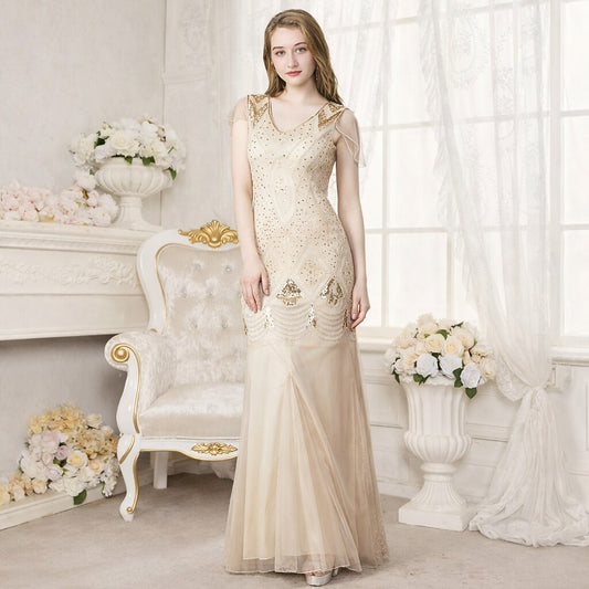 Mermaid Beaded Sequin Mesh Gown