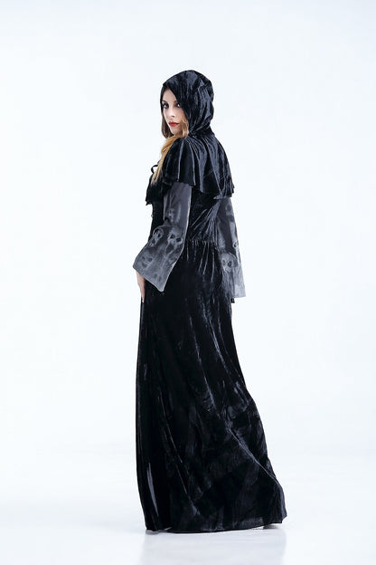 Gothic Witch Outfit with Hooded Cloak