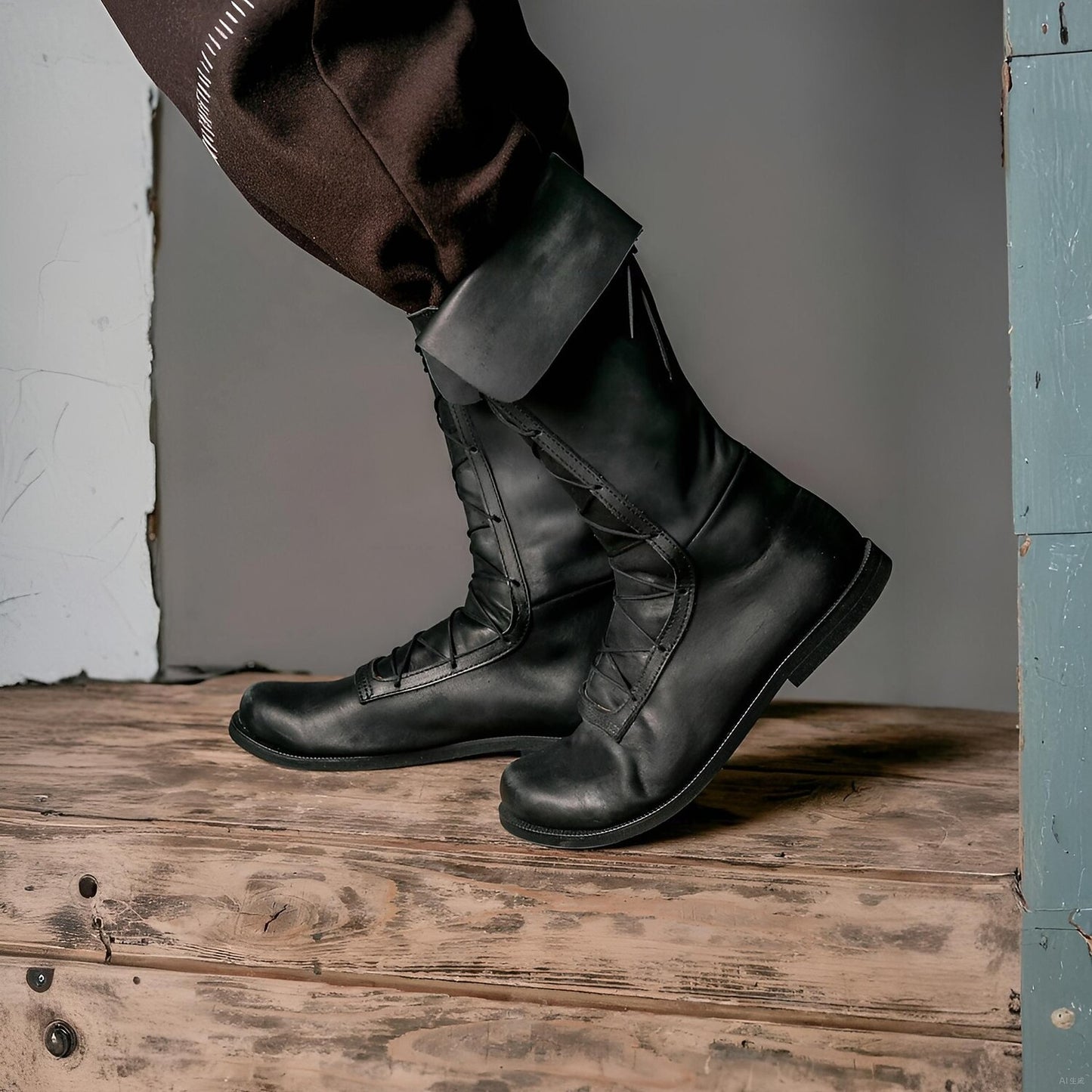Medieval Laced High Boots