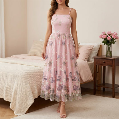 Floral Embroidered Midi Dress