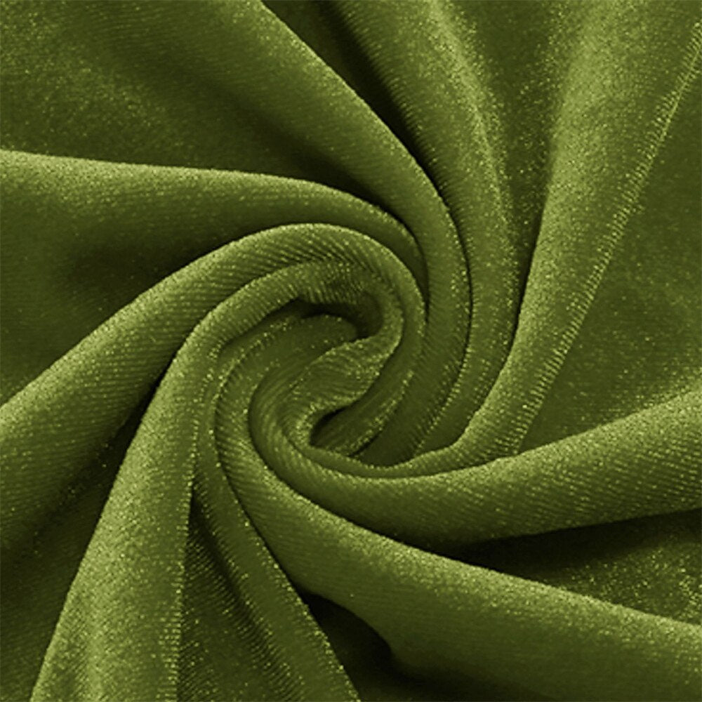 Women's 1950s Velvet V-Neck Long Sleeve Swing Dress