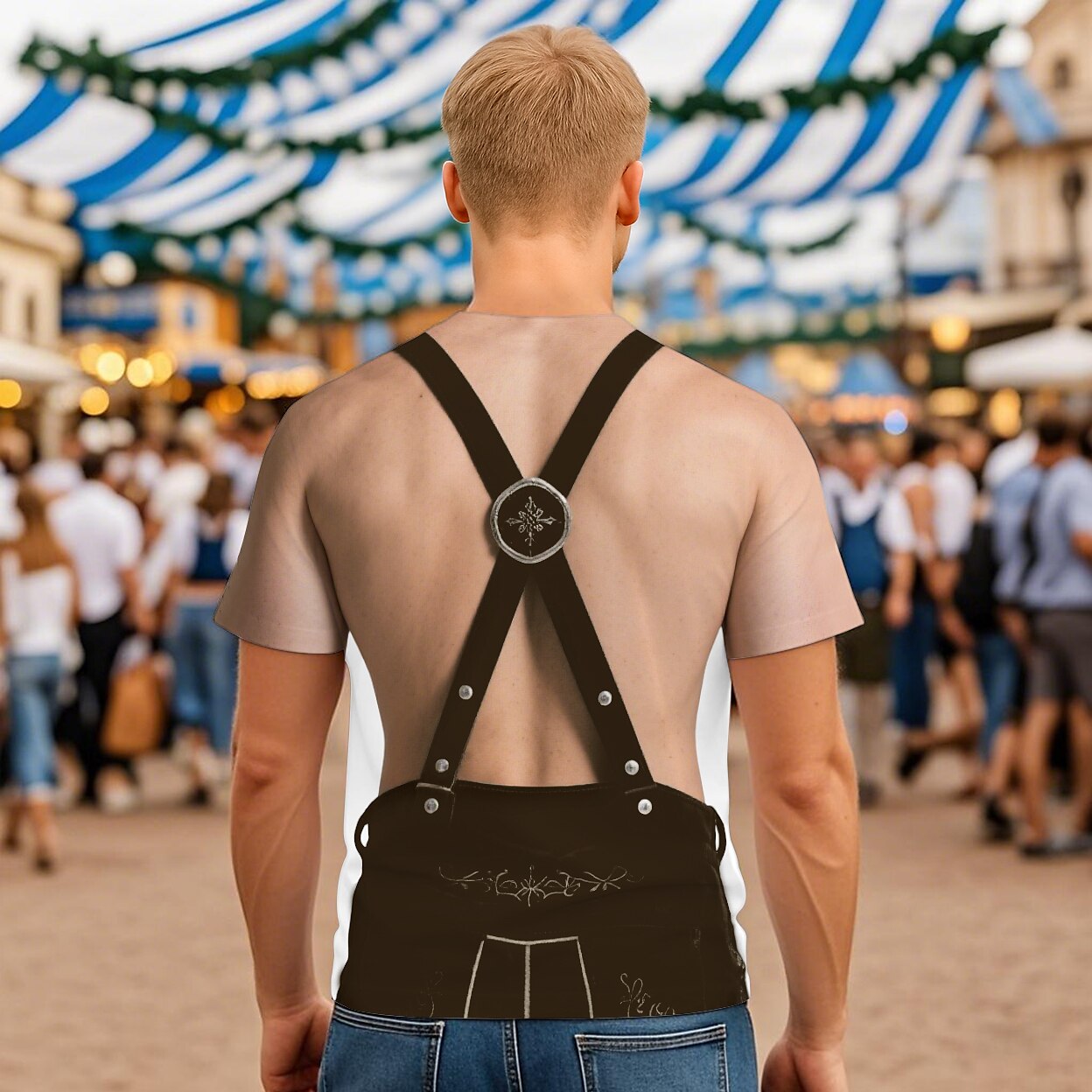 Men's Oktoberfest Lederhosen Graphic T-shirt