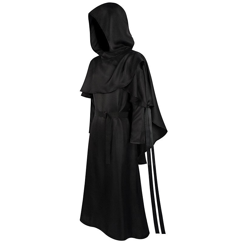 Medieval Gothic Tunic Cape With Waist Belt