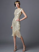 Art Deco Sequin Tassel Flapper Cocktail Dress