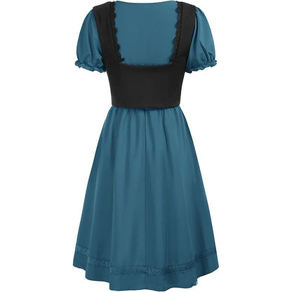 Renaissance Puff Sleeve Knee-Length Dress