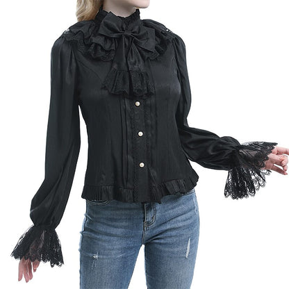 Retro Vintage Rococo Princess Style Ruffle Sleeve  Blouse