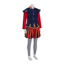 4-teiliges Weihnachts-Elfenkostüm-Set für Herren in Blau und Rot