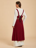 Women's Burgundy Medieval Overdress Costume Set