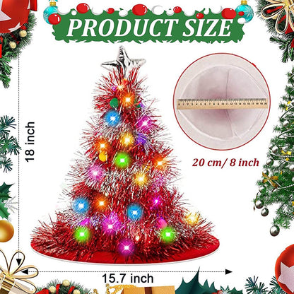 2PCS Light-up Tinsel Tree Party Hat