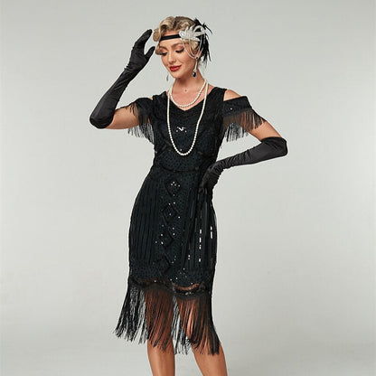 Sequin Art Deco Flapper Dress