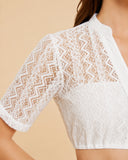 Oktoberfest Traditionelle Dirndlbluse mit Spitzenoberteil 