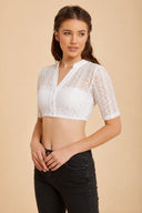 Oktoberfest Traditionelle Dirndlbluse mit Spitzenoberteil 