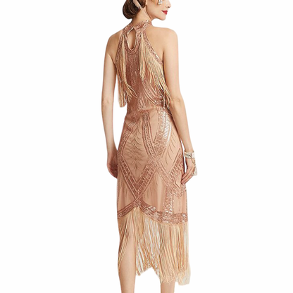 Art Deco Halter Neck Flapper Dress