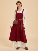 Women's Burgundy Medieval Overdress Costume Set