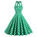Polka Halter Charm Midi Dress