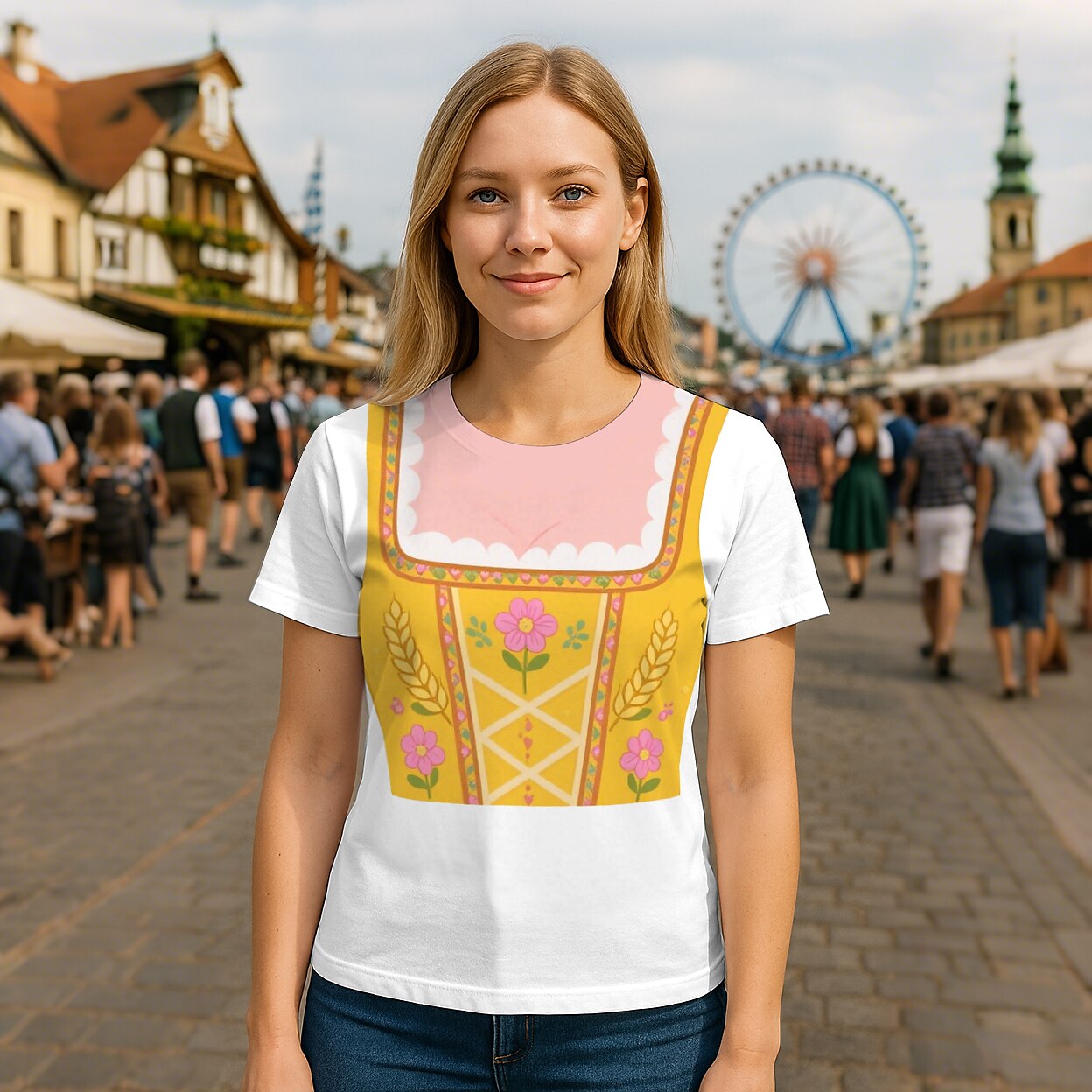 Women's Oktoberfest Dirndl Graphic T-shirt