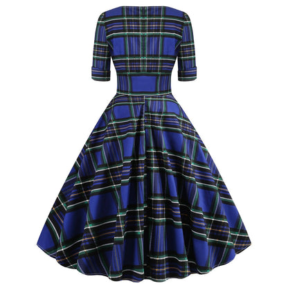 Christmas Plaid A-Line Dress