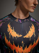 Men's Neon Skeleton Vampire 2-Piece Halloween Costume Set