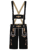 Men's Oktoberfest Lederhosen Costume with White Shirt, Hat & Knee Socks Set