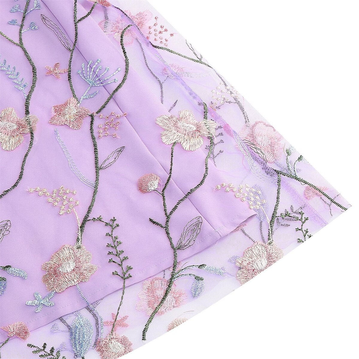 Floral Embroidered V-Neck Midi Dress