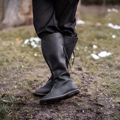 Medieval Combat Style Knight Lace-Up Tall Boots