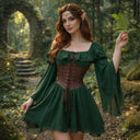 Vestido corto estilo corsé de hada medieval