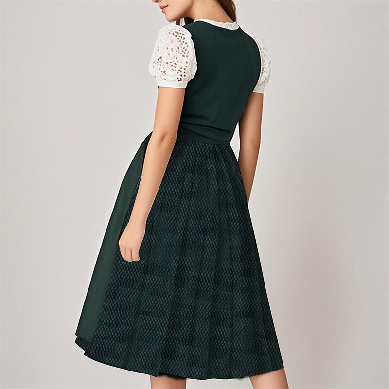 Dunkelgrünes Dirndlkleid für Damen im Oktoberfeststil