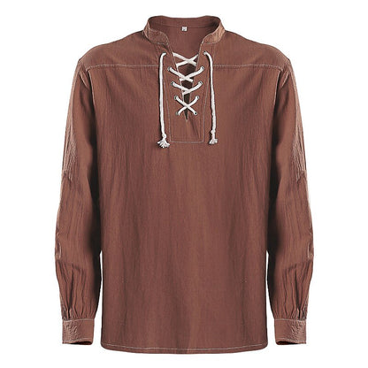 Pirate Style Lace-Up Poet Blouse