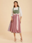 Sage Green & Dusty Rose Dirndl Dress with Paisley Skirt
