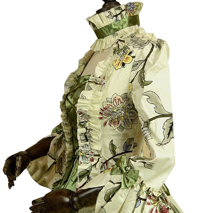 Rococo Marie Antoinette Style Green Cocktail Gown